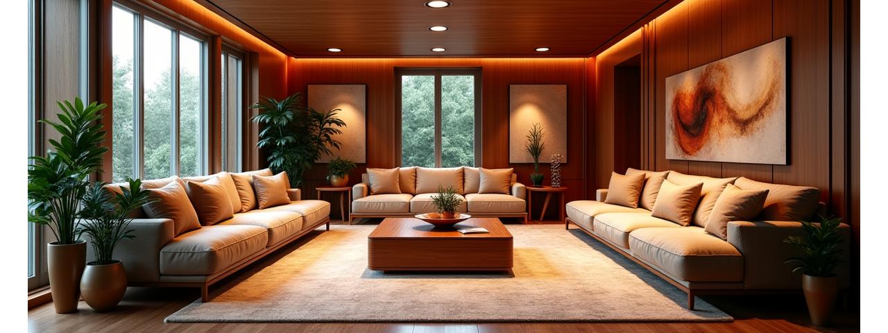 Warm, inviting showroom interior with bespoke furniture