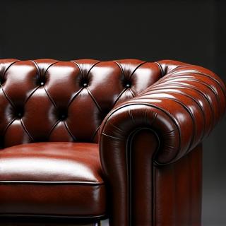 Classic leather Chesterfield sofa in a luxurious setting